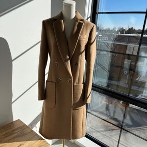 Michael Kors Wool-Blend Double-Breasted Camel Coat - Size 6